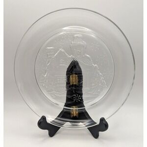 STUDIO NOVA Winter Cottage Clear Glass Salad Plates Set of 4 Snowflake 7.5 in